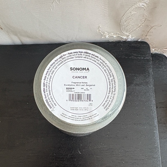 Sonoma Scented Candle Cancer NWT 10oz. - Picture 2 of 4
